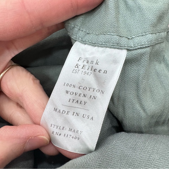 Frank & Eileen Mary Famous Denim Shirt Dress in Thyme M Distressed look - Picture 9 of 9